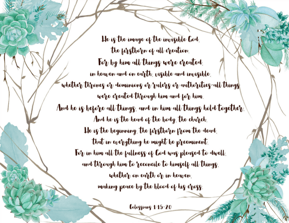 Colossians 1- 15-20 Prinatable